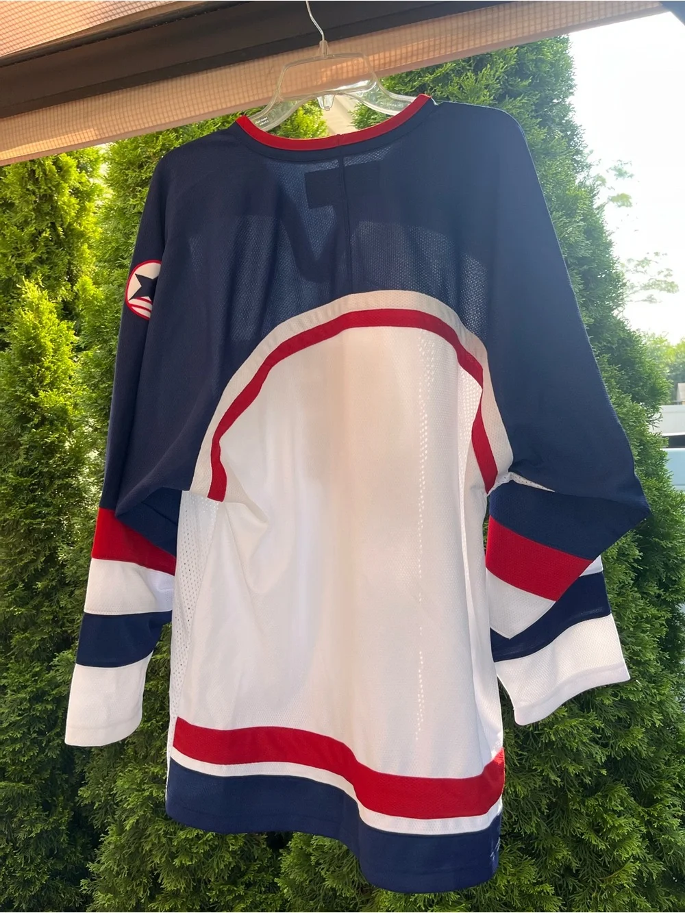Vintage Nike Team USA Hockey Jersey White Red Blue Size Large